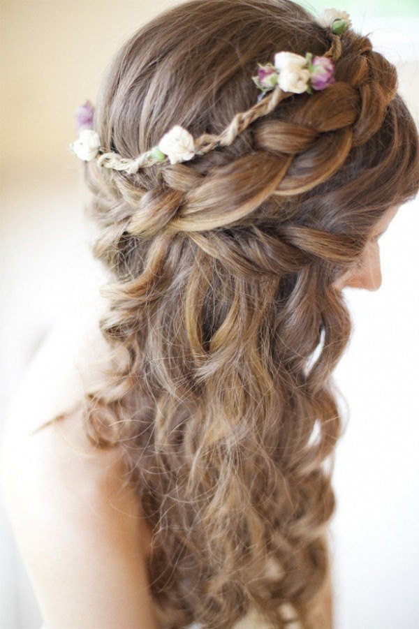 Bridal Hairstyles for Long Hair with flowers