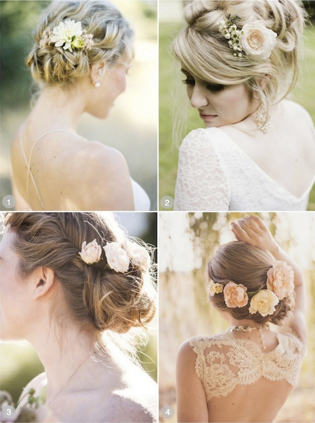 Country Wedding Hairstyles with Flowers in Hair