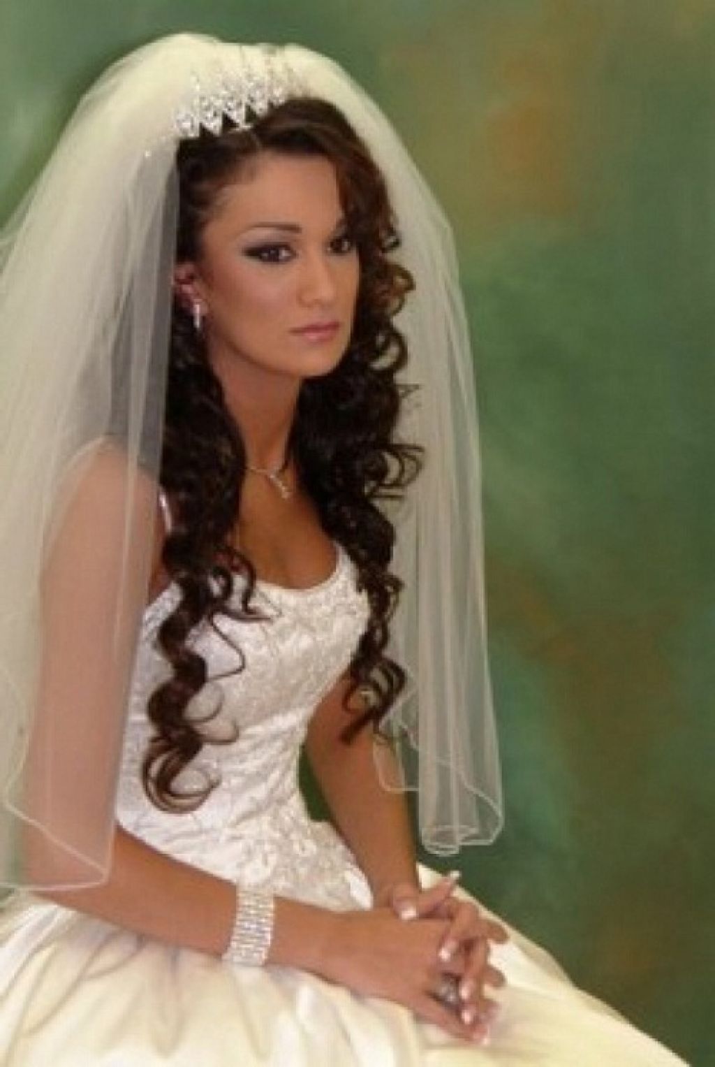 Curly Wedding Hairstyles With Tiara