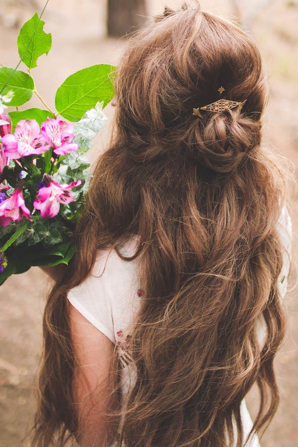 DIY Half-Updo Wedding Hairstyles For Brown Hairs