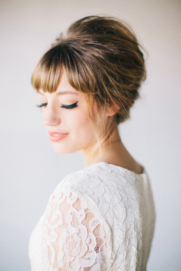 Fringes Wedding Hairstyles with bangs