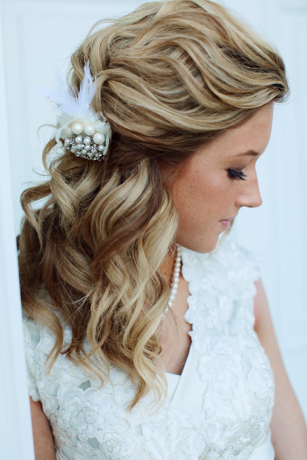 Half-Up Wedding Hairstyles with bangs for Long Hair