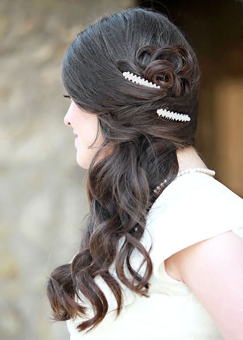 Long Hairstyles with Barrettes for Hair