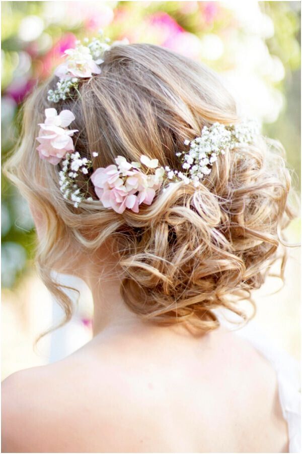 Medium Length Wedding Hairstyles with Flowers