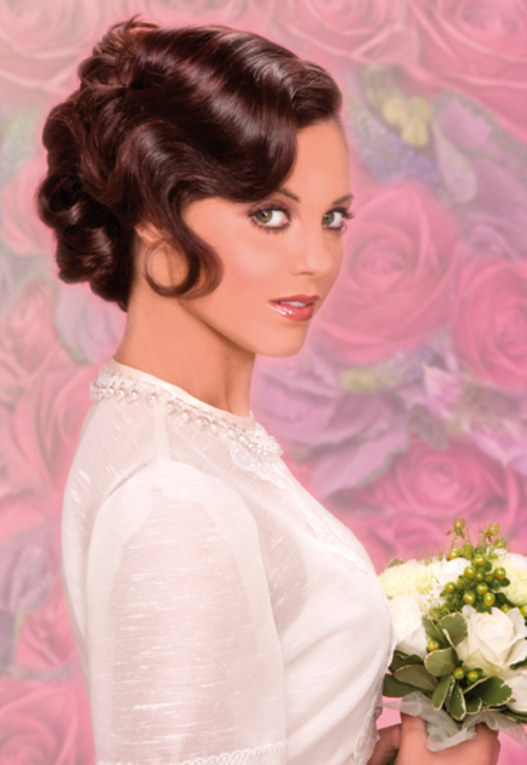 Pin Up Brunette Wedding Hairstyles