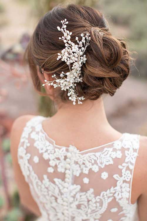 Romantic Wedding Hairstyle with Accessory