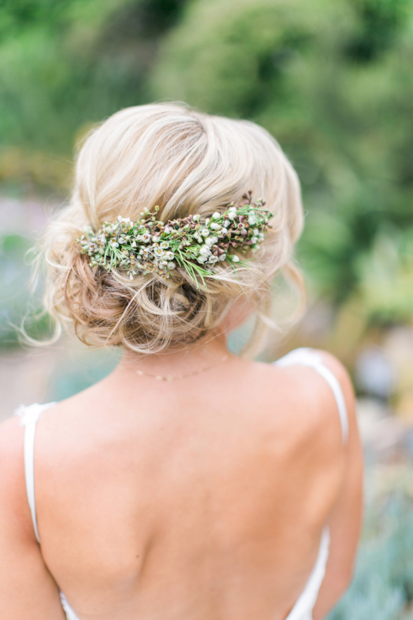 Rustic Wedding Hairstyles Updo with Flowers