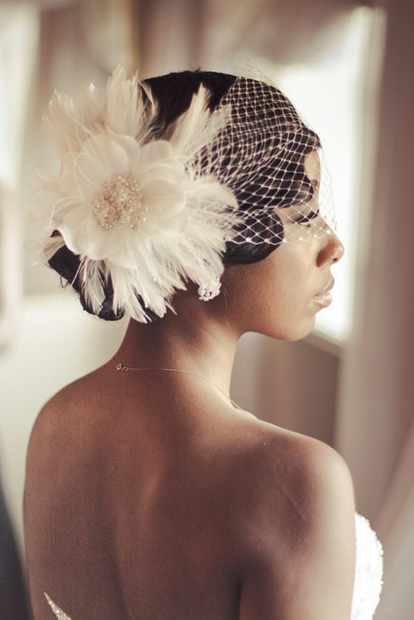 Short Wedding Hairstyles with Birdcage
