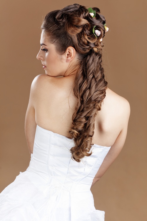 Side Ponytail Wedding Hairstyles for Long Hair 2016