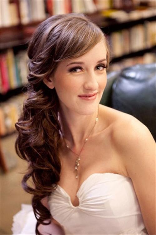 Side Ponytail Wedding Hairstyles for Long Hair