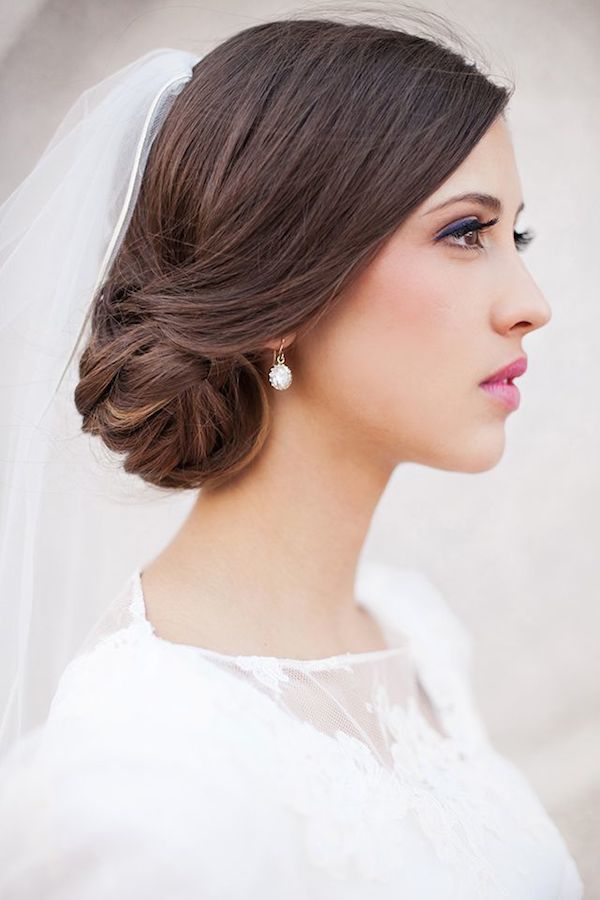 Side Swept Wedding Hairstyles with Bun