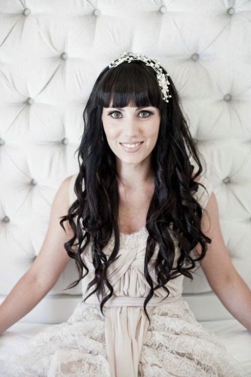 Straight Wedding Hairstyles with bangs