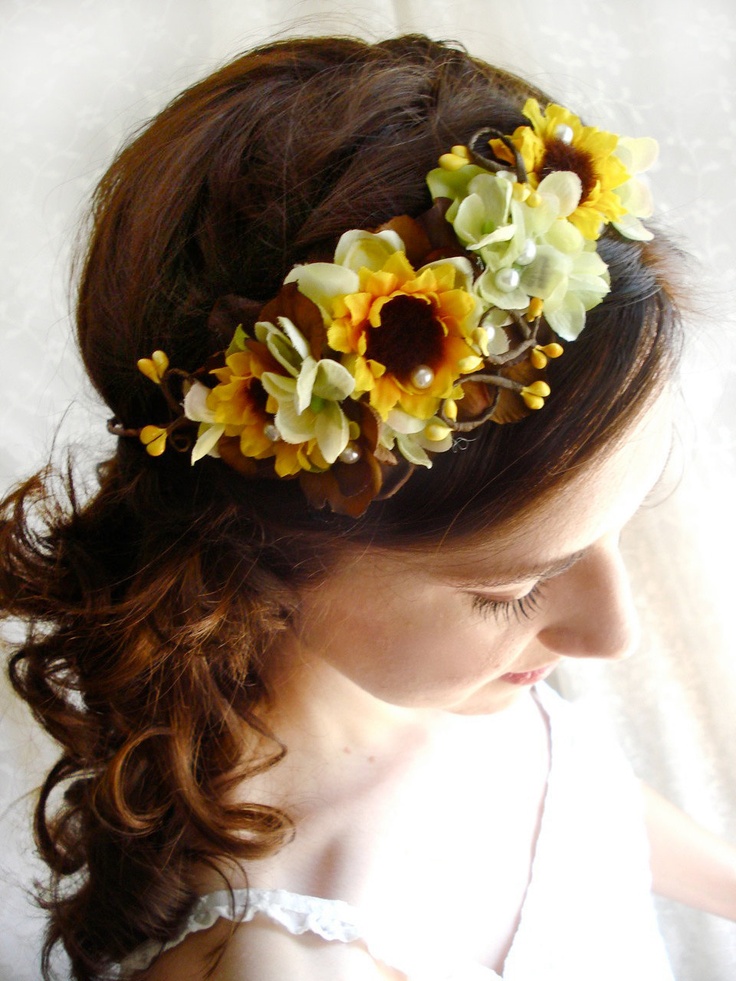 Sunflower Fall Wedding Hairstyles