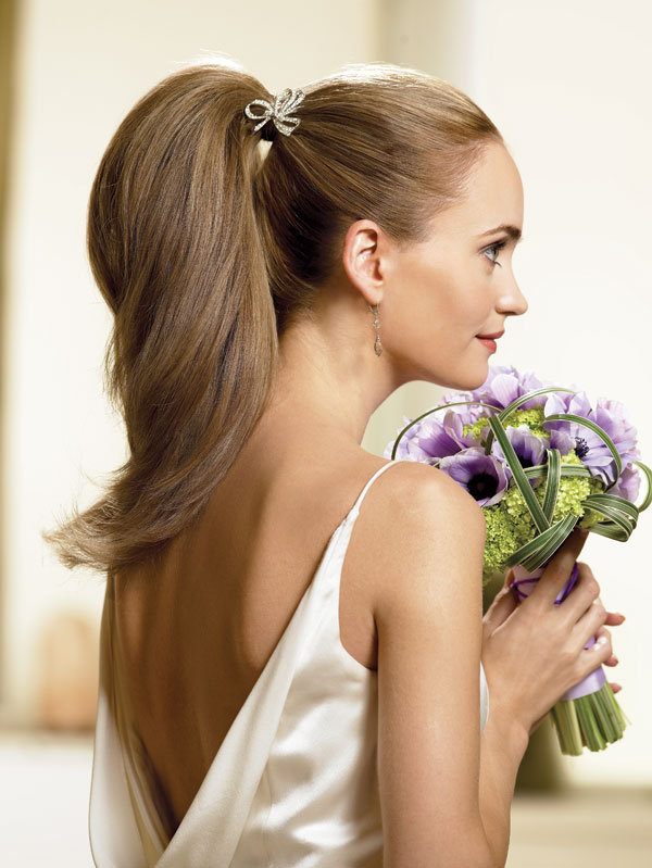 Updo Ponytail Wedding Hairstyles for Long Hair