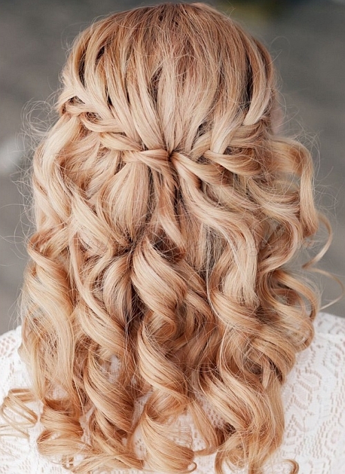 Waterfall Wedding Hairstyles With Braids