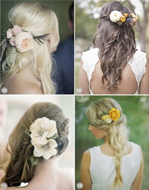Wedding Hairstyles Down with Flowers