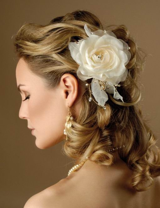Wedding Hairstyles For Bridesmaids with Flowers