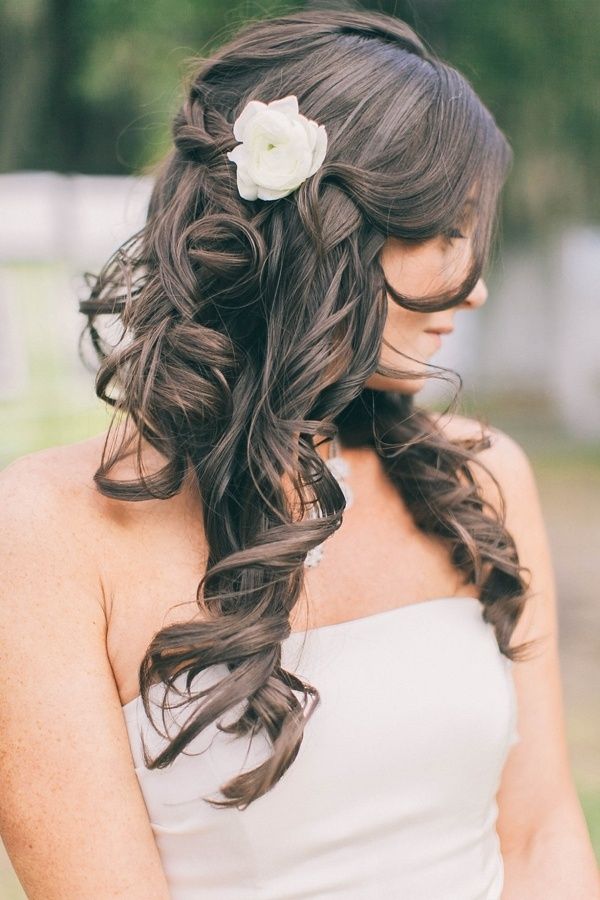 Wedding Hairstyles Half Up with Flowers
