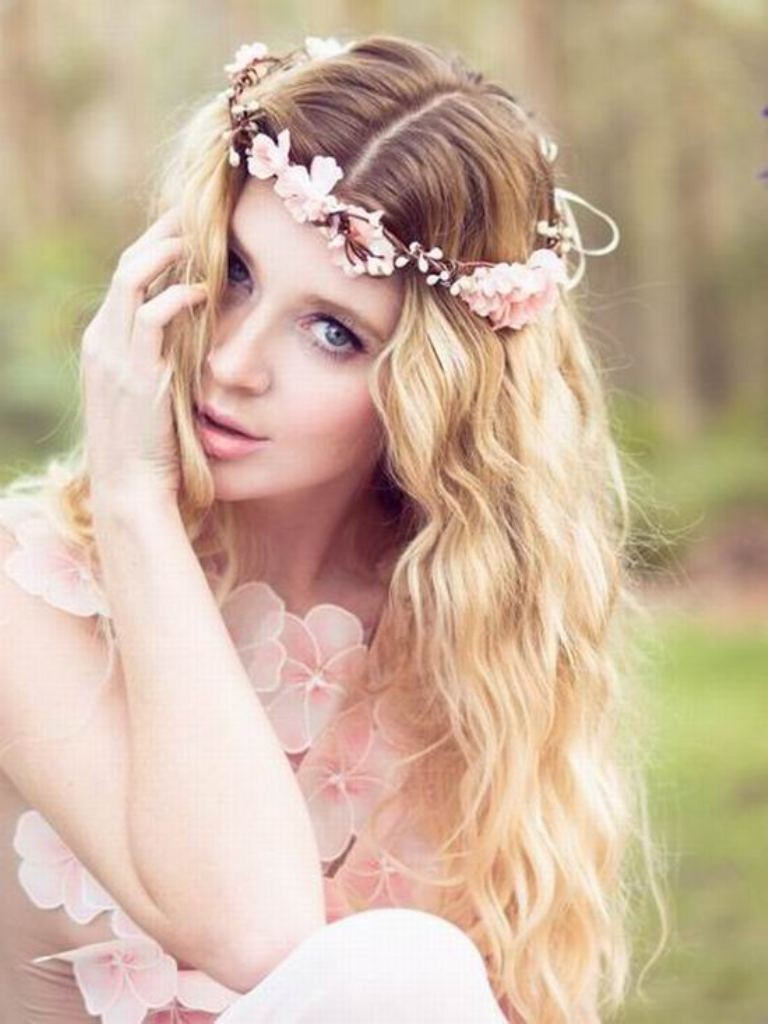 Wedding Hairstyles for Long Hair with flowers