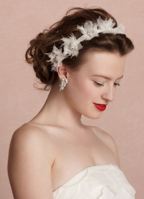 Wedding Hairstyles for Round Faces with Headpieces