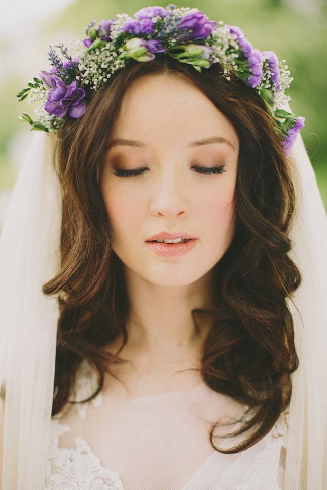 Wedding Hairstyles with Beautiful Flower Crown