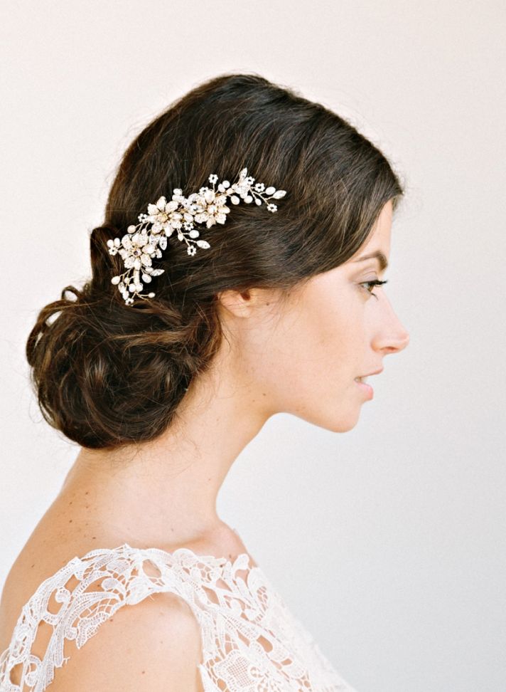 Wedding Hairstyles with Nature Inspired Comb