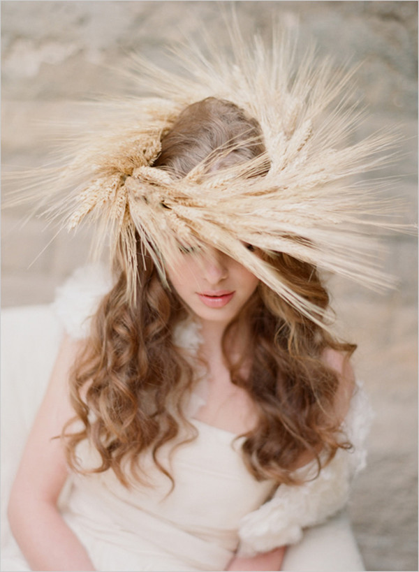 Wheat Crown Rustic Wedding Hairstyles
