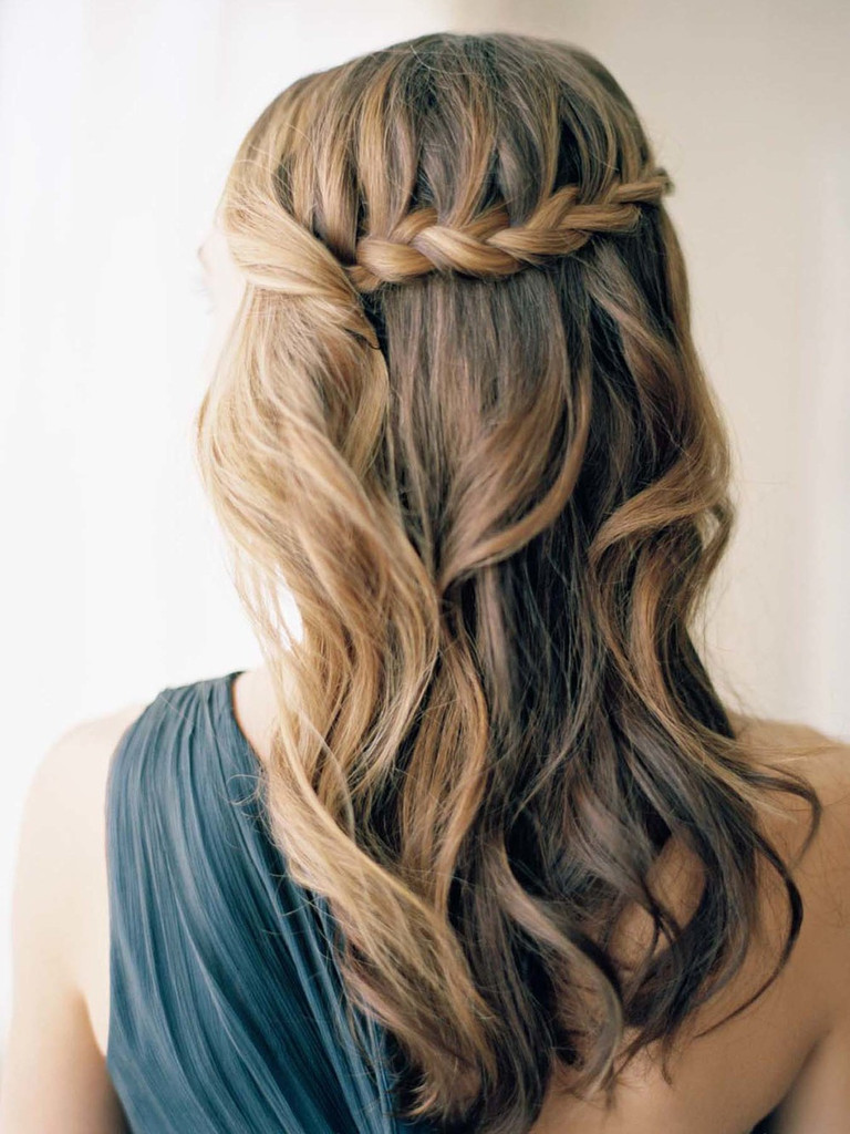 bridal hair with waterfall Bohemian Wedding Hairstyles