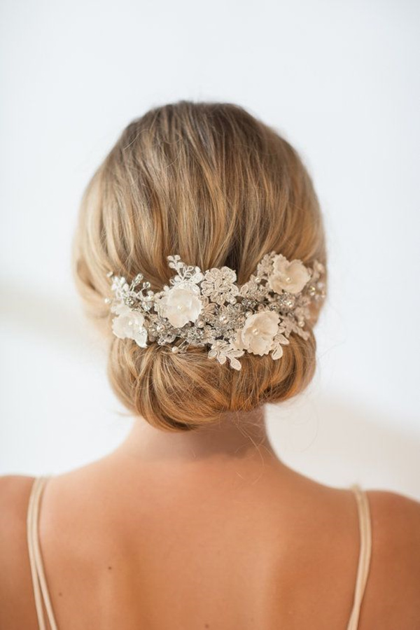 elegant wedding hairstyle with lace