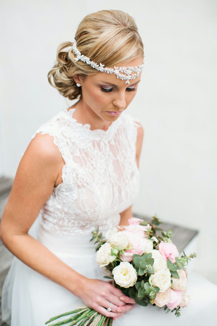 wedding hair with veil and headpiece