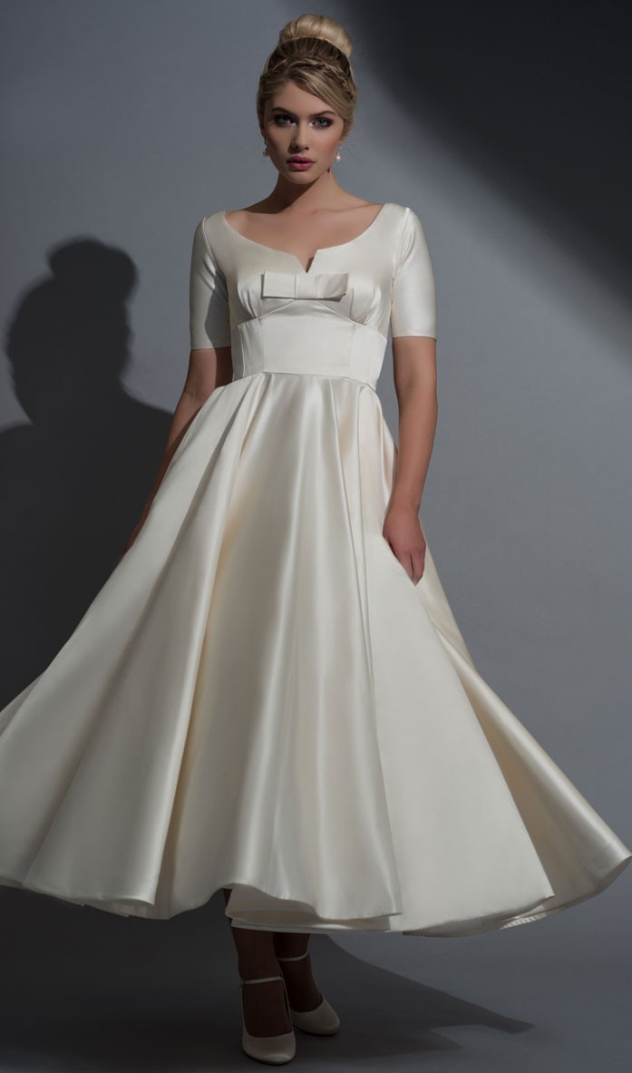 50's length wedding dress
