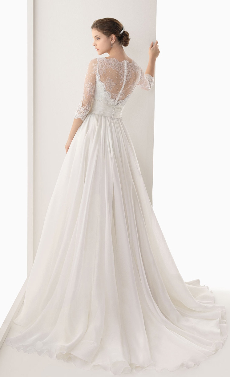 A Line Wedding Dresses with Sleeves