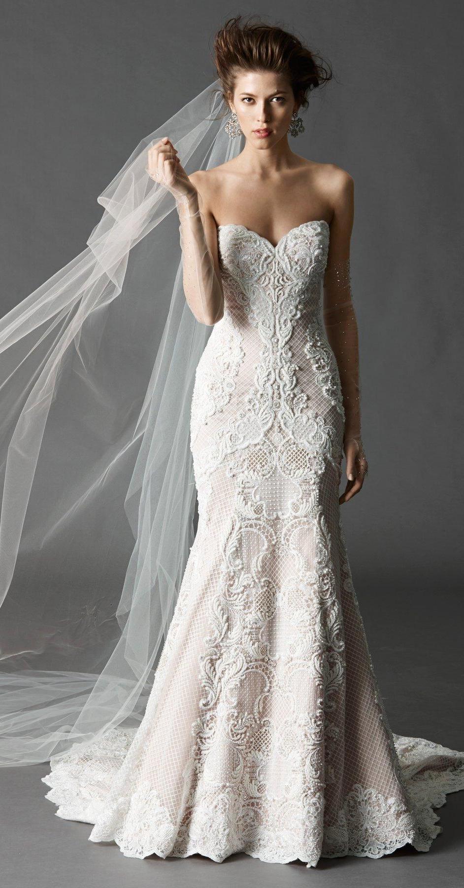 Beaded Fit and Flare Wedding Dresses