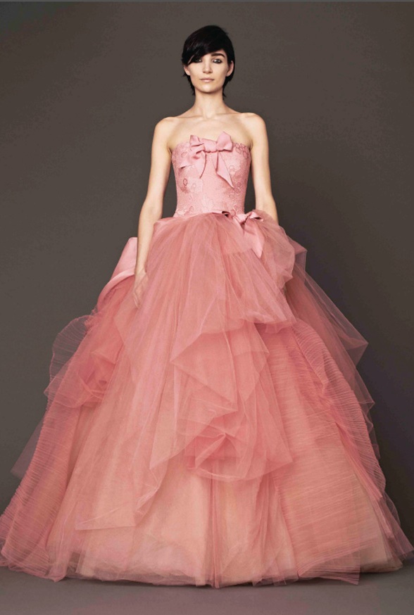 Beautiful Vera Wang Pink Wedding Dress
