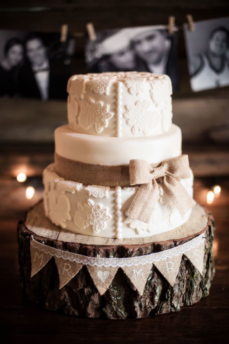 Chic Burlap Wedding Cake Ideas