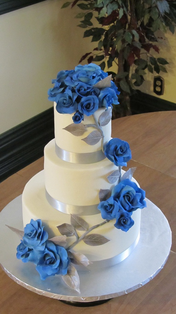 Cool Blue Wedding Cake Ideas