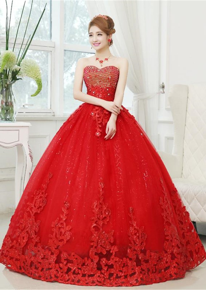 Fashionable Red Wedding Dresses