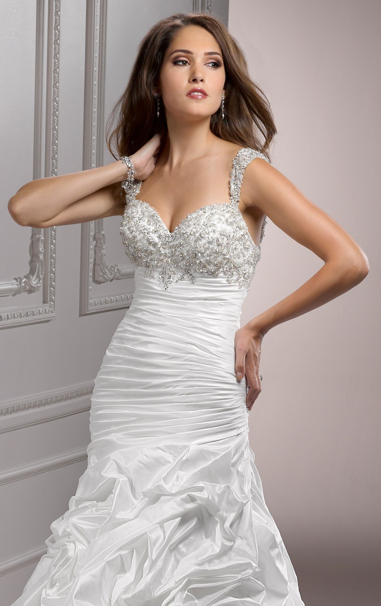 Fit and Flare Wedding Dresses with Straps