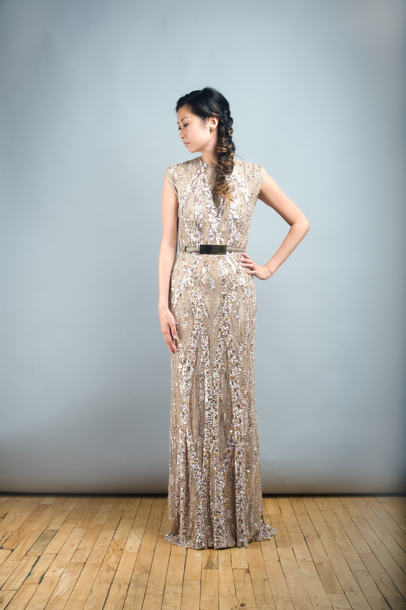Fully Sequined Gold Wedding Dresses