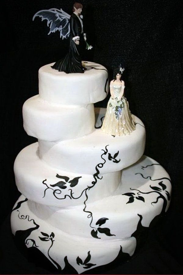 Funny white wedding cake dark themed