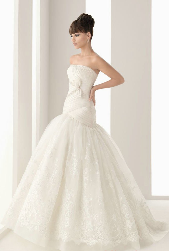 Lace Ball Gown Puffy Wedding Dresses