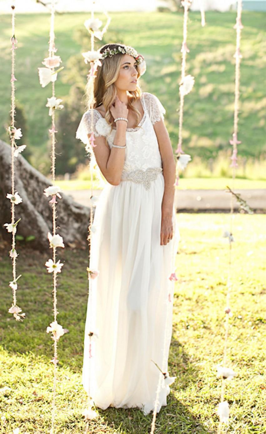 Lace hippie wedding dress