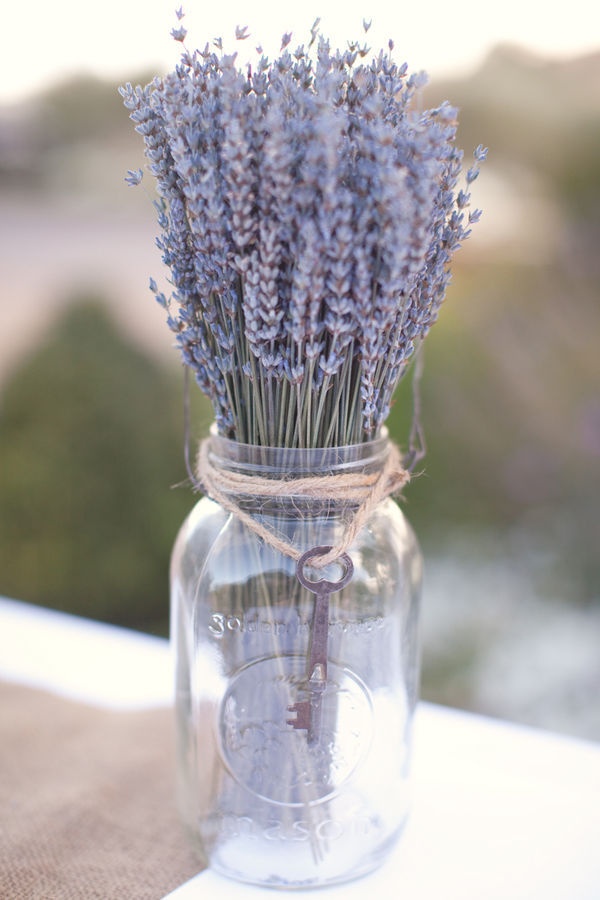 Lavender in Mason Jars Wedding Ideas
