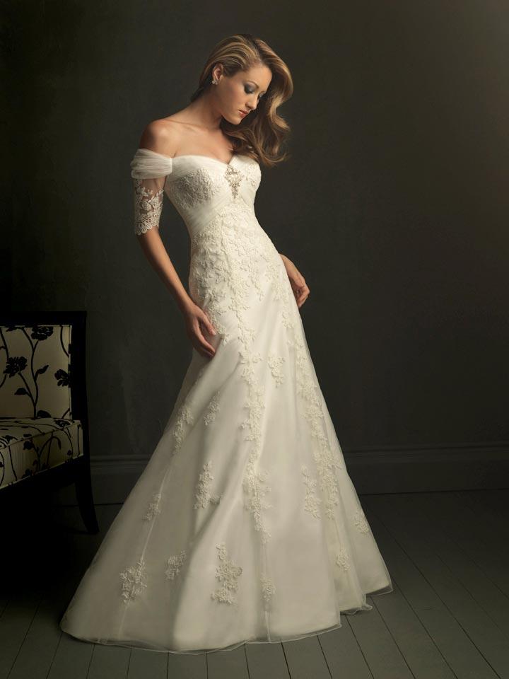 Off Shoulder Lace Wedding Dress with Sleeves