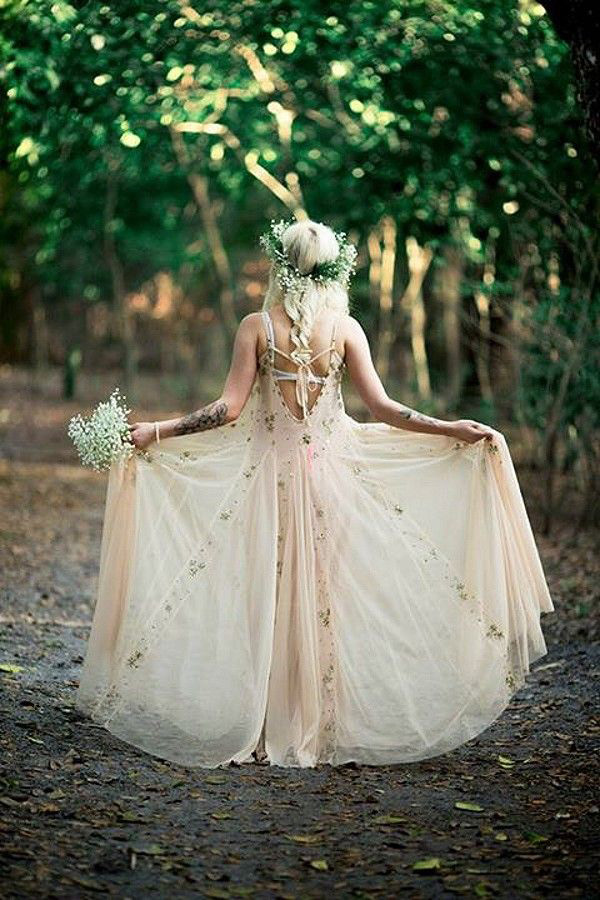 Patterned Bohemian Wedding Dresses