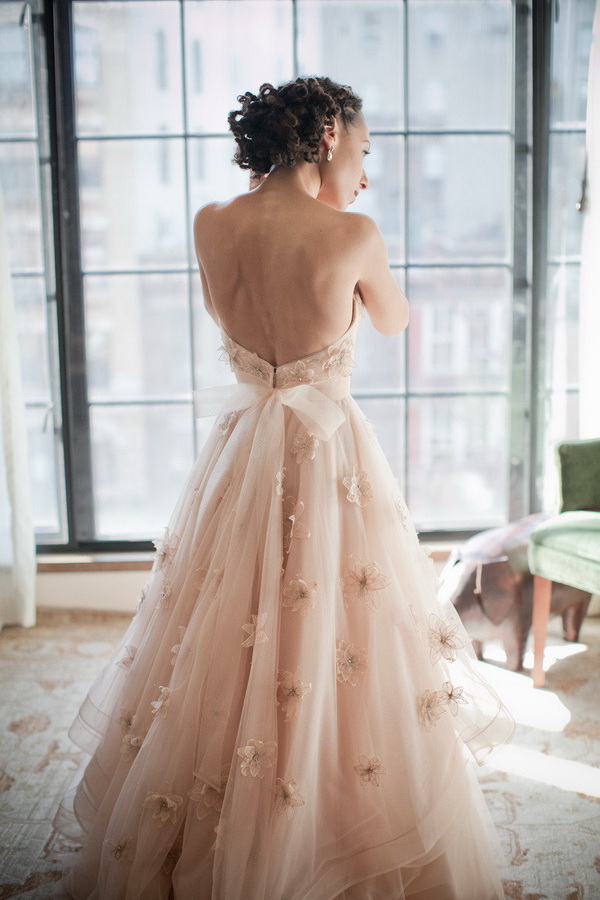Pink and Gold Blush Wedding Dresses