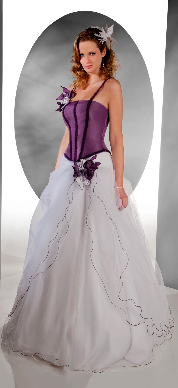 Purple Corset Wedding Dress