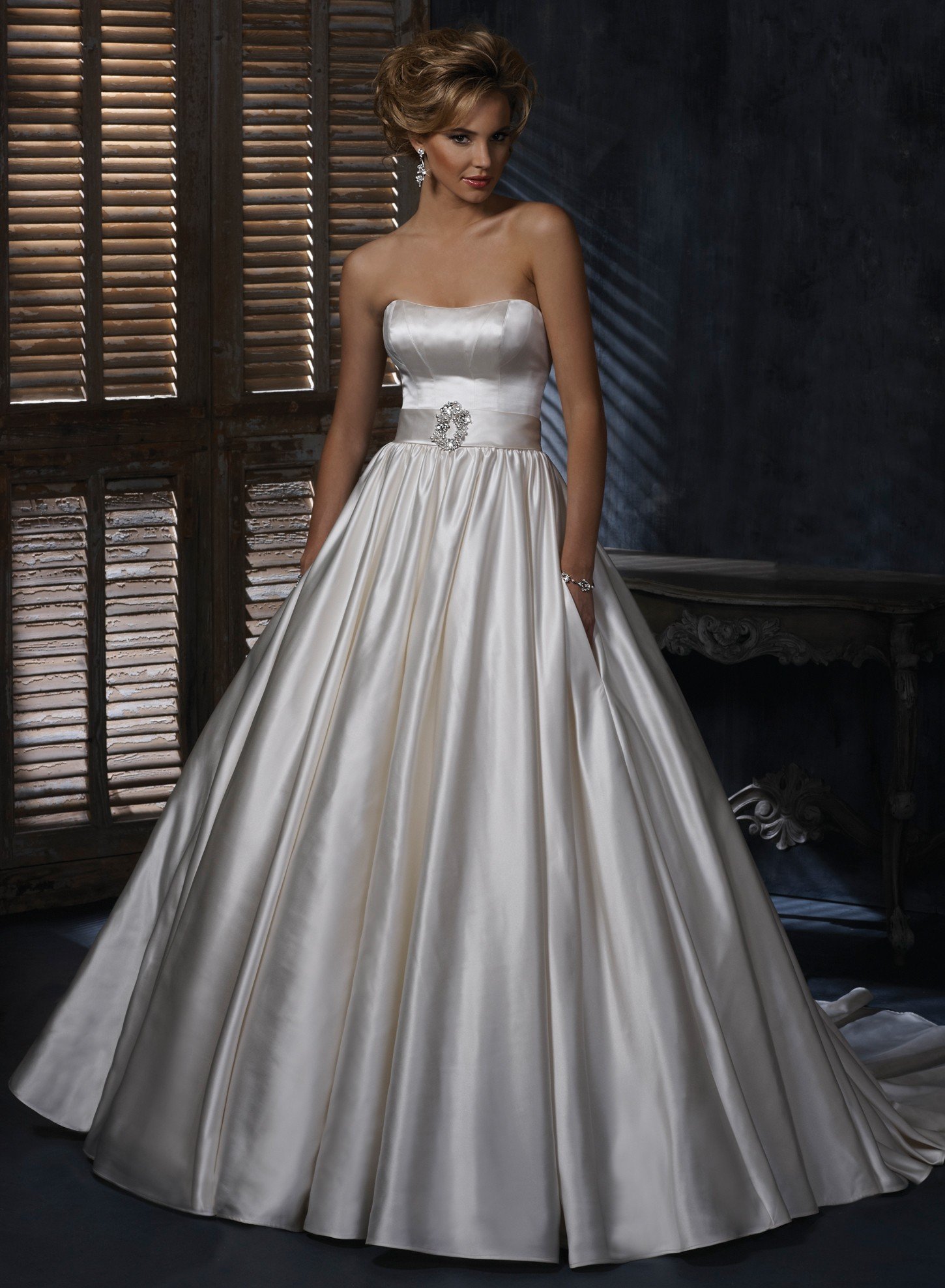 Satin Ball Gown Wedding Dress