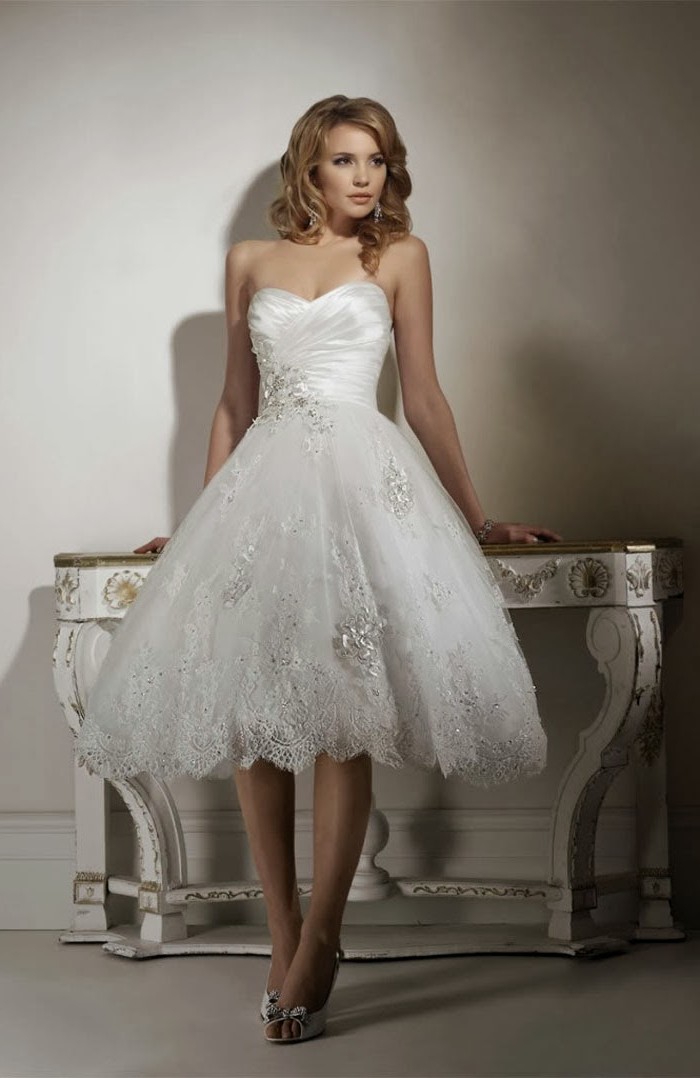Short Lace Ball Gown Country Wedding Dress