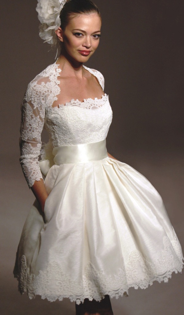 Short Wedding Dress with Sleeves
